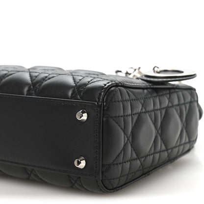 Christian Dior Lambskin Cannage Mini Lady Dior Black 10 of 11