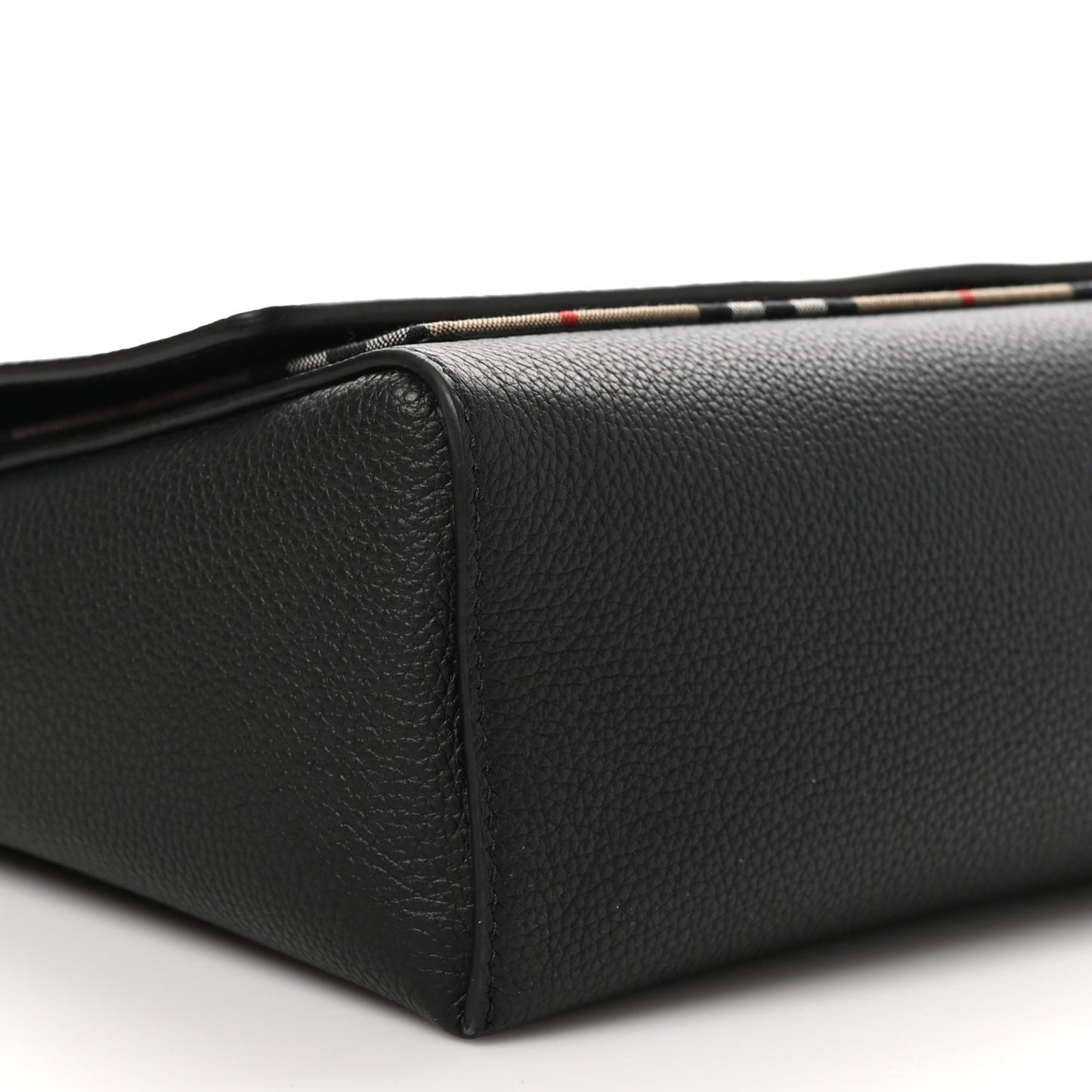 Grainy Calfskin Vintage Check Note Crossbody Bag Black
