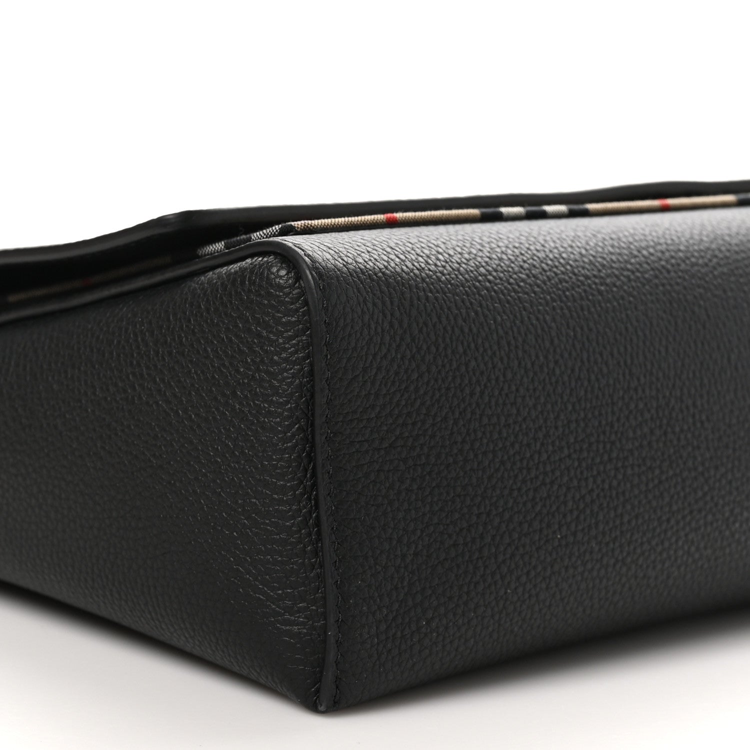 Burberry Grainy Calfskin Vintage Check Note Crossbody Bag Black 8 of 10