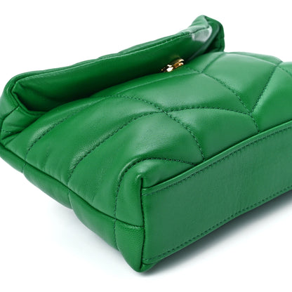 Saint Laurent Lambskin Monogram Loulou Puffer Pouch Clutch New Vert 10 of 12