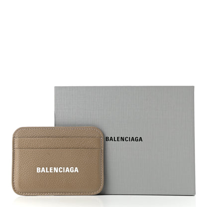 Balenciaga Grained Calfskin Logo Cash Rounded Card Holder Mink Grey White 9 of 9