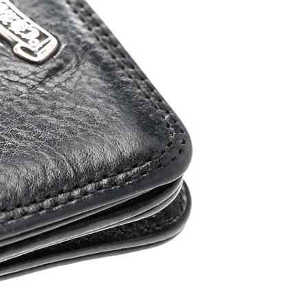 Chrome Hearts Grained Calfskin Grommet Card Holder Black 8 of 9
