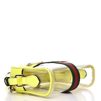 Gucci Vinyl Web Mini Ophidia Transparent Shoulder Bag Yellow Fluo 4 of 9