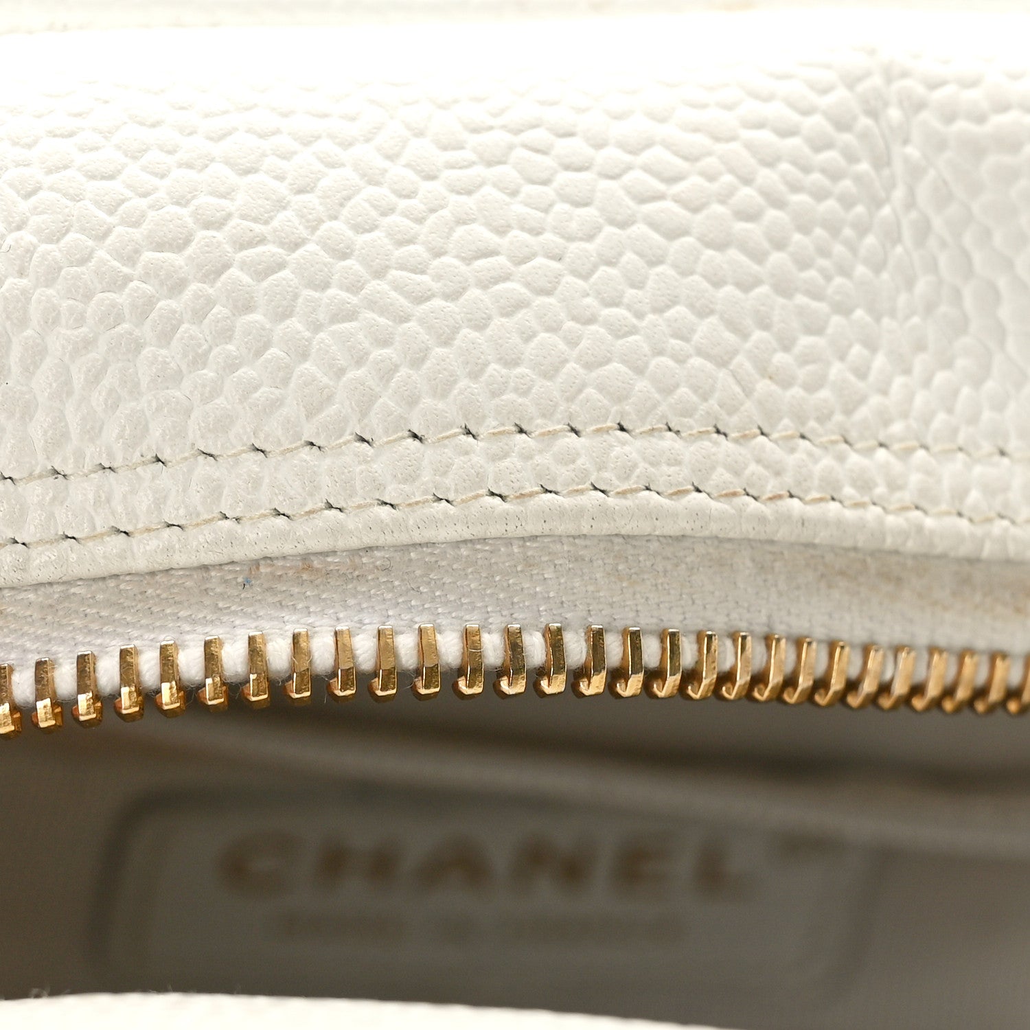 Chanel Caviar Quilted Small Bowler White 11 of 14