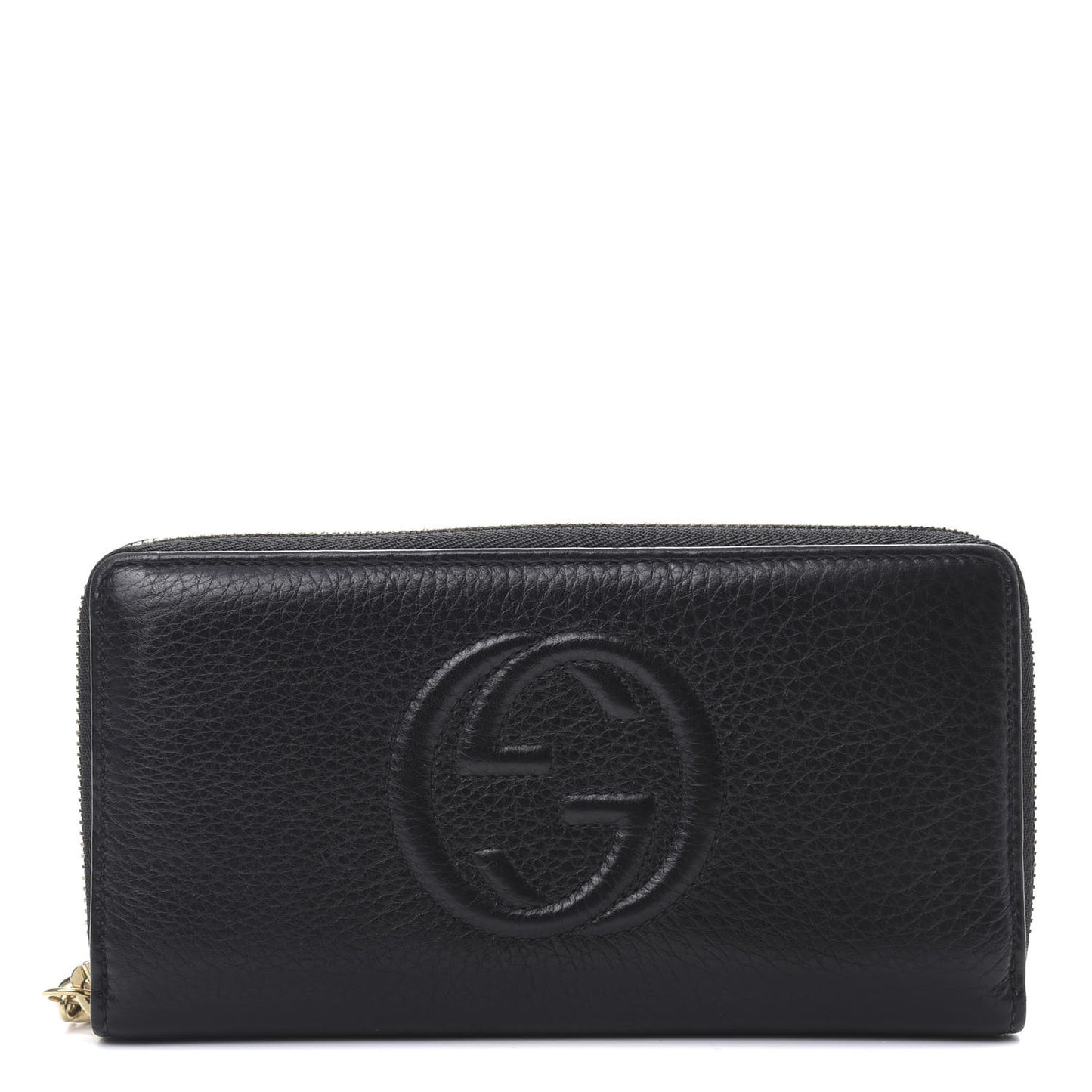 Pebbled Calfskin Soho Zip Around Wallet Black