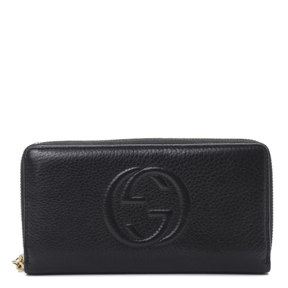 Gucci Pebbled Calfskin Soho Zip Around Wallet Black 1 of 10