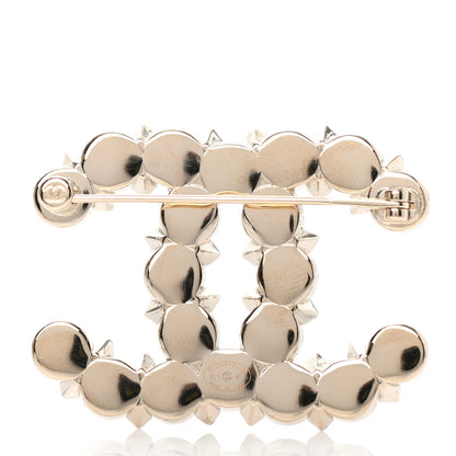 Chanel Crystal Pearl CC Brooch Gold 2 of 3
