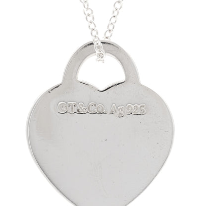 Tiffany Sterling Silver Diamond Small Return to Tiffany Heart Pendant Necklace 5 of 6