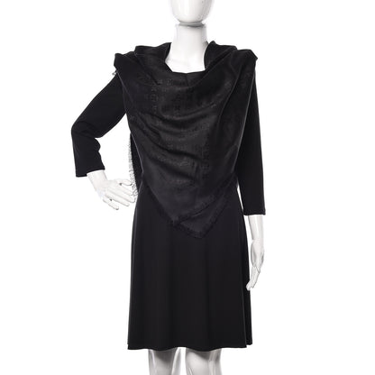 Louis Vuitton Silk Wool Monogram Shawl Black 2 of 5