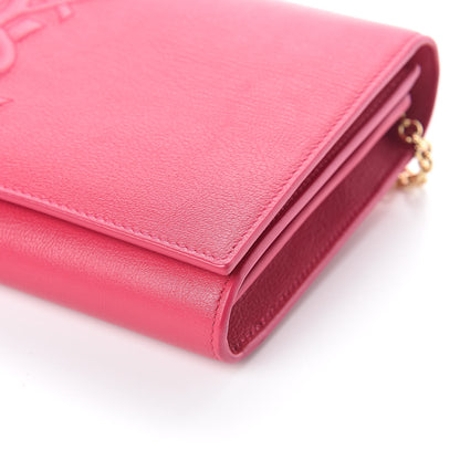 Saint Laurent Calfskin Belle de Jour Chain Clutch Fushia 9 of 9