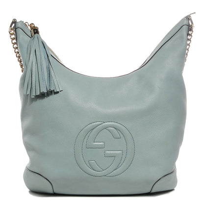 Gucci Calfskin Medium Soho Chain Hobo Splash Blue 1 of 9