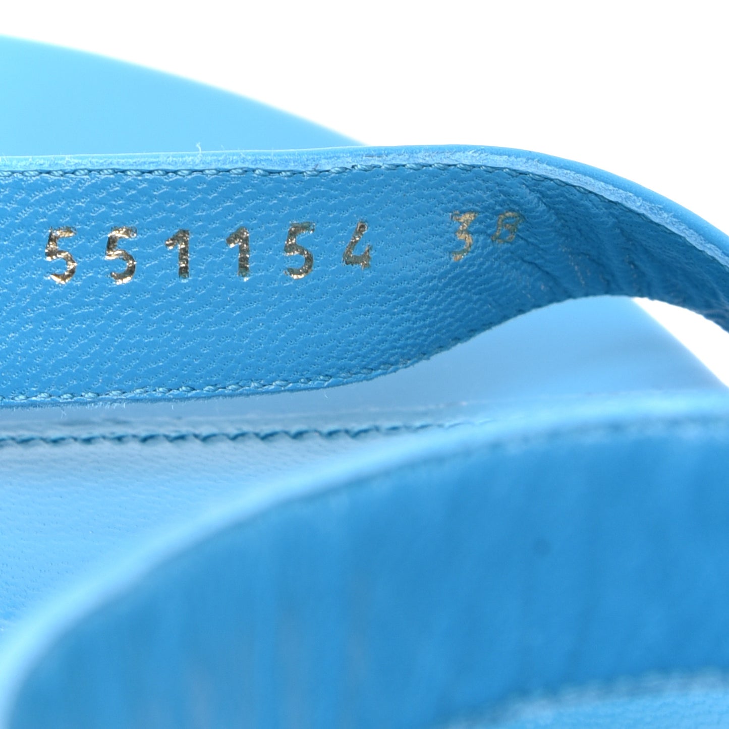 Calfskin Allover Logo Flat Sandals 38 Bleu White