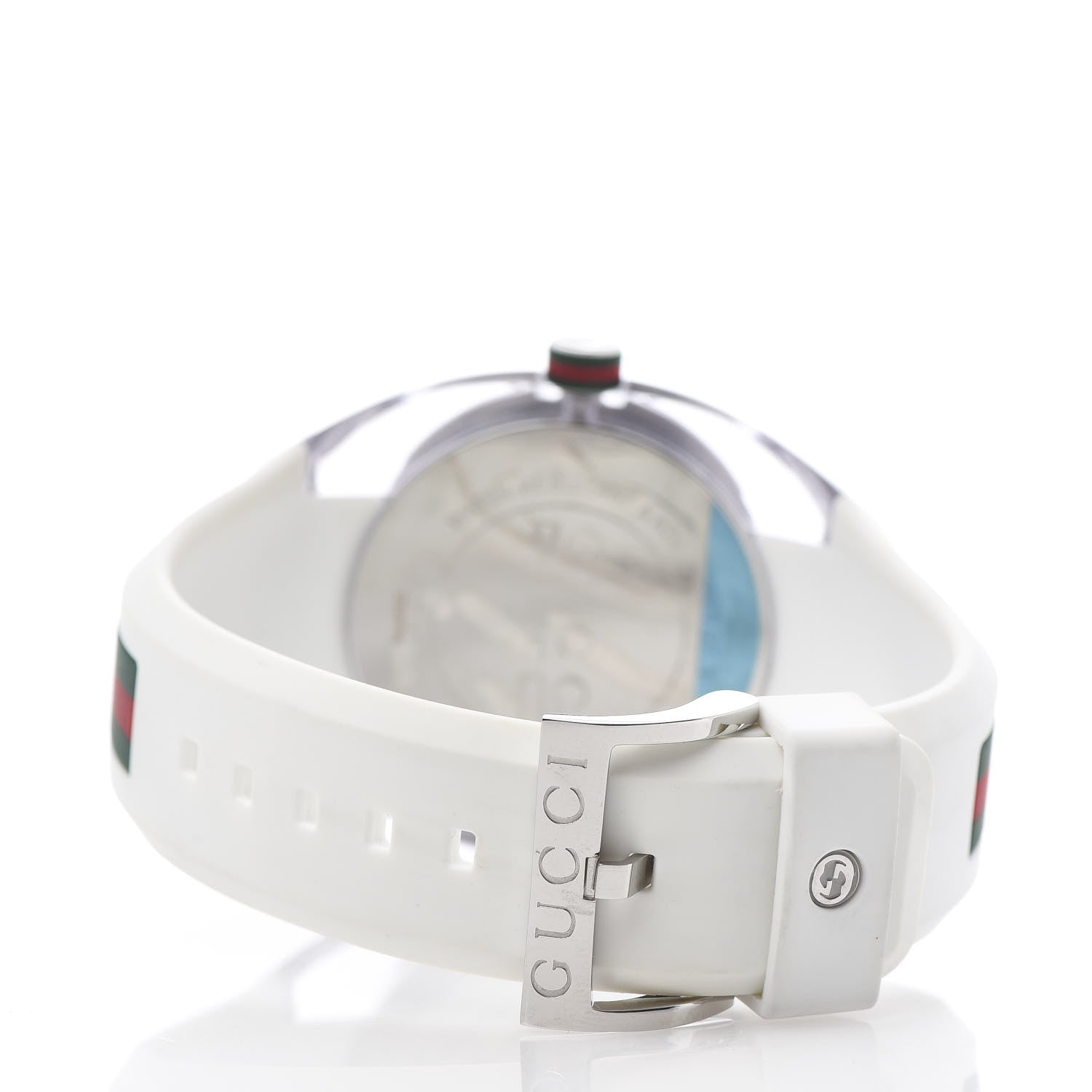 Gucci Stainless Steel Rubber 46mm Sync Web Quartz Watch White 4 of 6