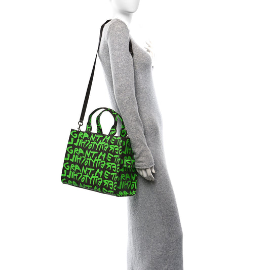 X STEPHEN SPROUSE Grained Calfskin Medium The Tote Bag Green