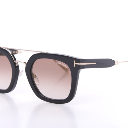 Tom Ford Alex Squared Sunglasses TF541 Shiny Black Gradient Brown 7 of 8