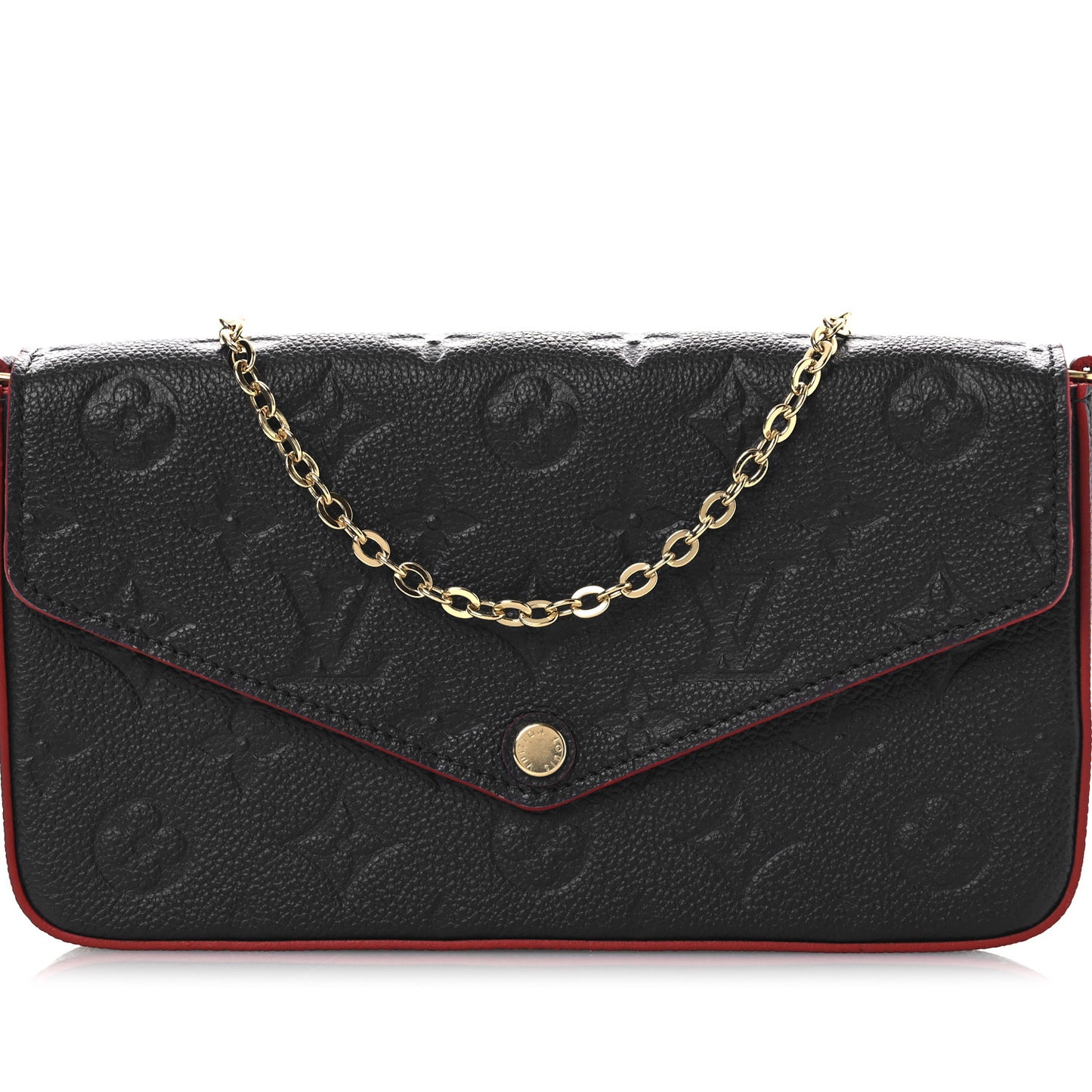 Empreinte Pochette Felicie Chain Wallet Marine Rouge