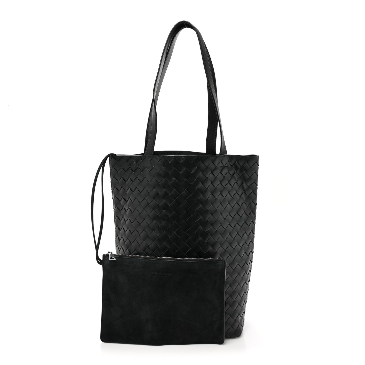 Nappa Intrecciato Small North South Tote Black