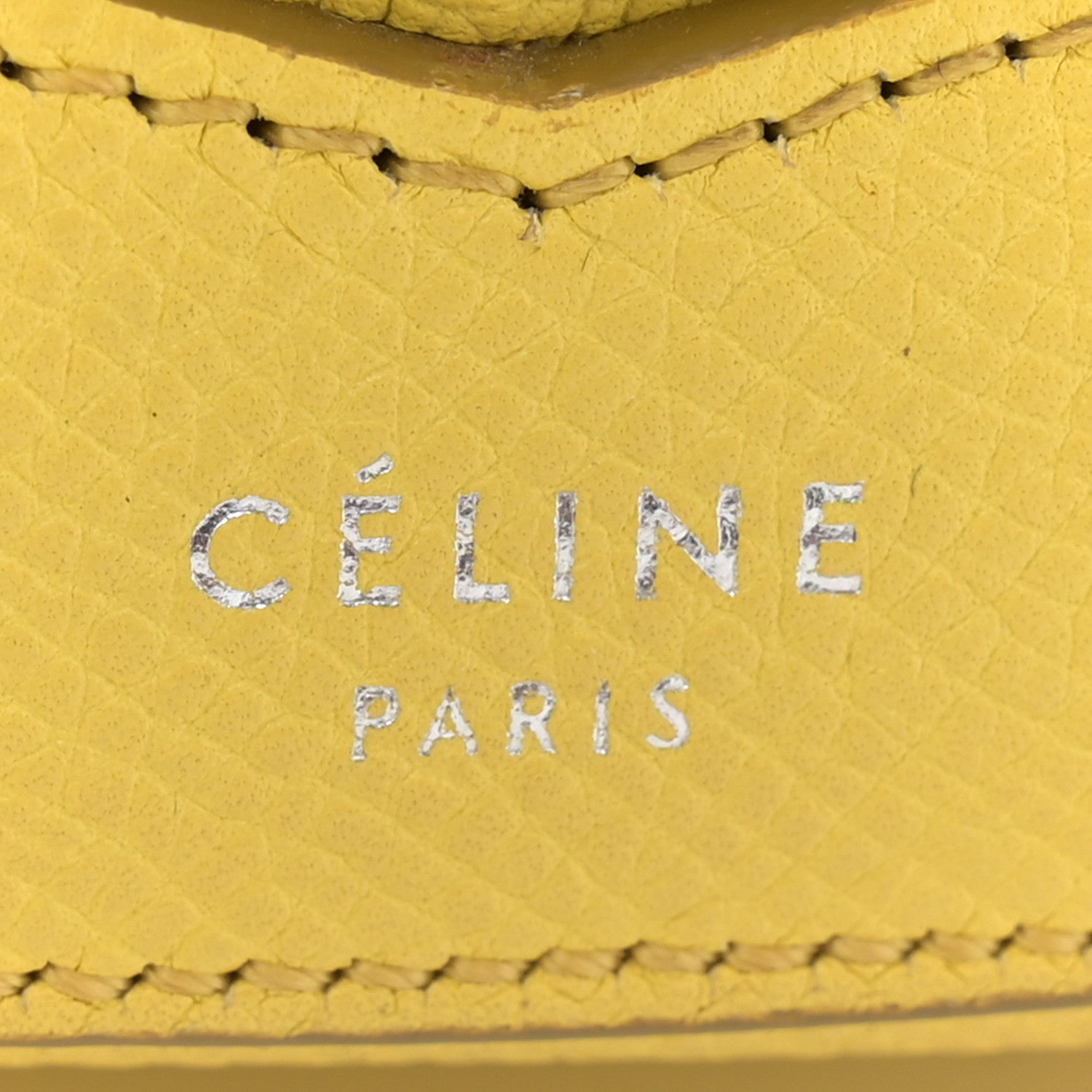 Celine Grained Calfskin Small Trotteur Yellow 6 of 12