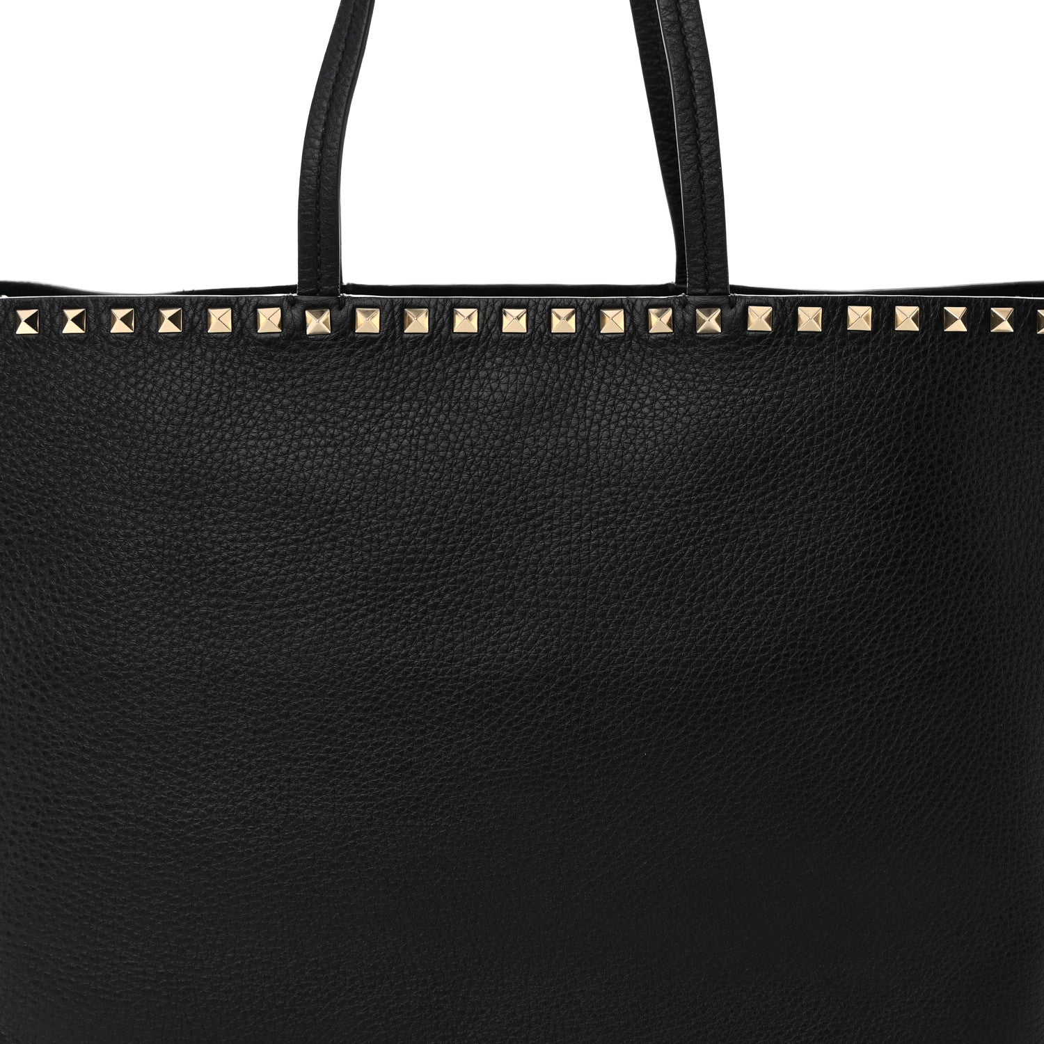 Valentino Garavani Grained Calfskin Rockstud Shoulder Tote Black 7 of 14