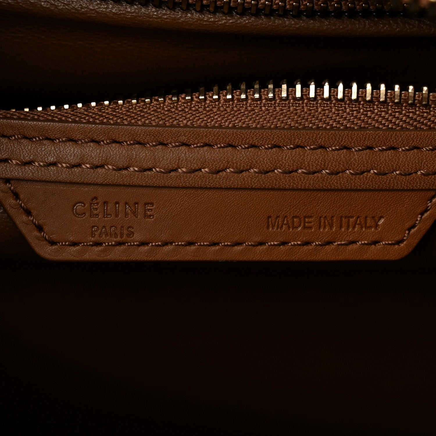 Celine Smooth Calfskin Mini Tri-Color Luggage White Brown 6 of 13