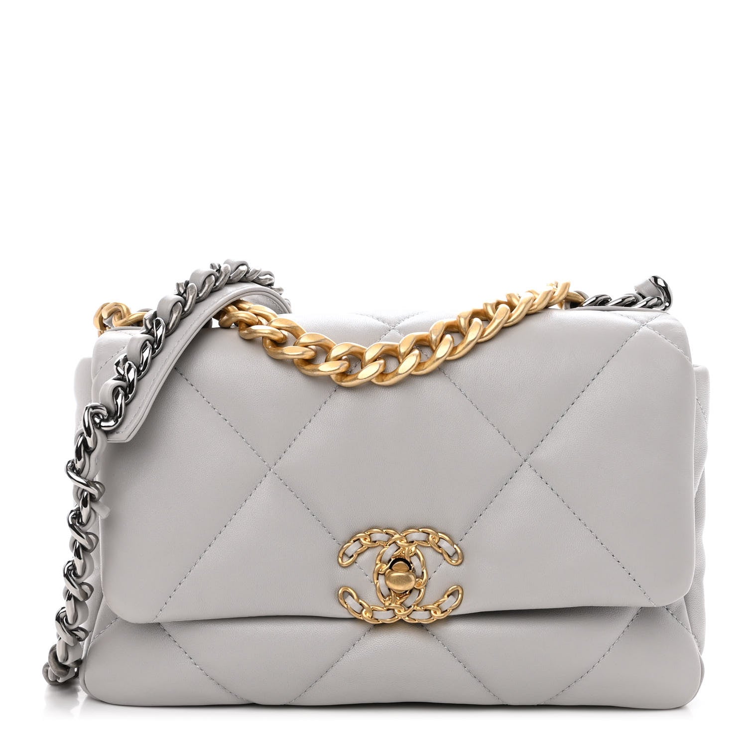 Chanel Lambskin Quilted Medium Chanel 19 Flap Grey 1 of 10