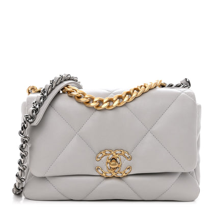 Chanel Lambskin Quilted Medium Chanel 19 Flap Grey 1 of 10