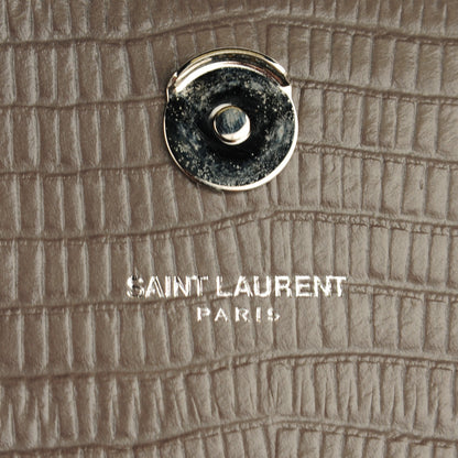 Saint Laurent Lizard Calfskin Embossed Small Classic Monogram Kate Tassel Satchel Fog 5 of 7