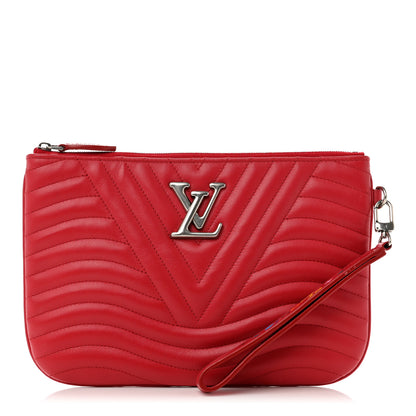 Louis Vuitton Calfskin New Wave Zipped Pochette Ecarlate 1 of 6