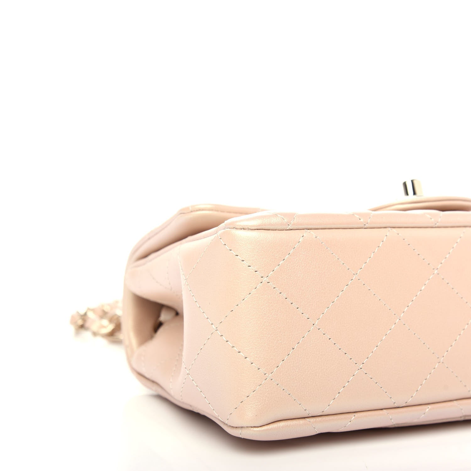 Chanel Iridescent Calfskin Quilted Mini Rectangular Flap Beige 8 of 10