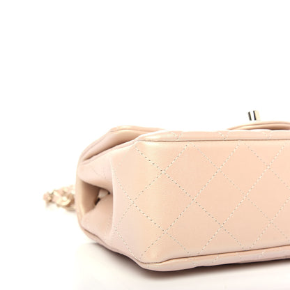 Chanel Iridescent Calfskin Quilted Mini Rectangular Flap Beige 8 of 10