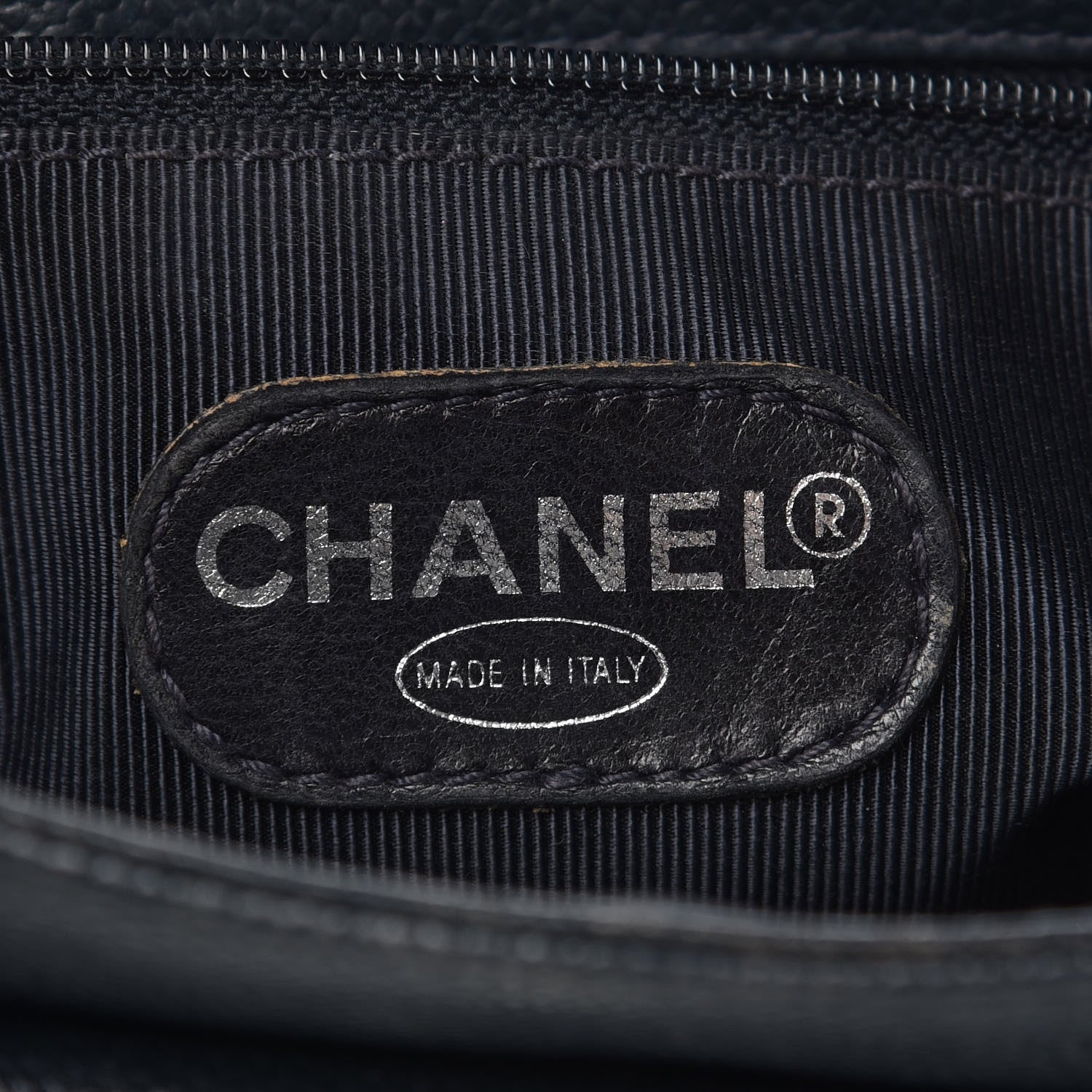 Chanel Caviar Flap Shoulder Bag Navy 6 of 11