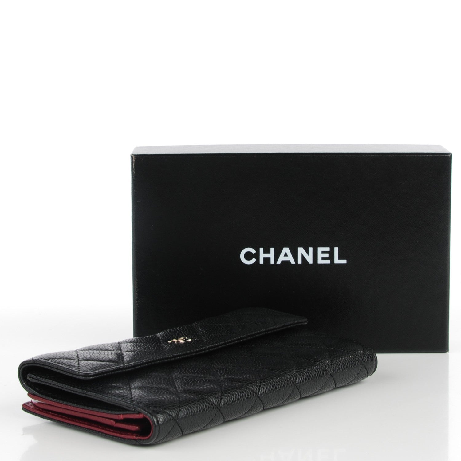 Chanel Caviar Quilted Long Flap Wallet Black 4 of 8