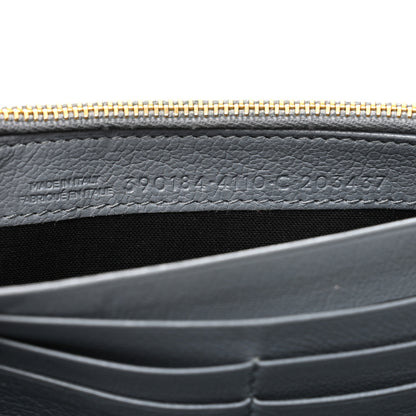 Balenciaga Chevre Gold Metallic Edge Hardware Continental Flap Wallet Bleu Acier 6 of 15