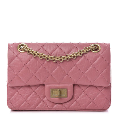 Chanel Aged Calfskin Quilted 2.55 Reissue Mini Flap Pink 1 of 12