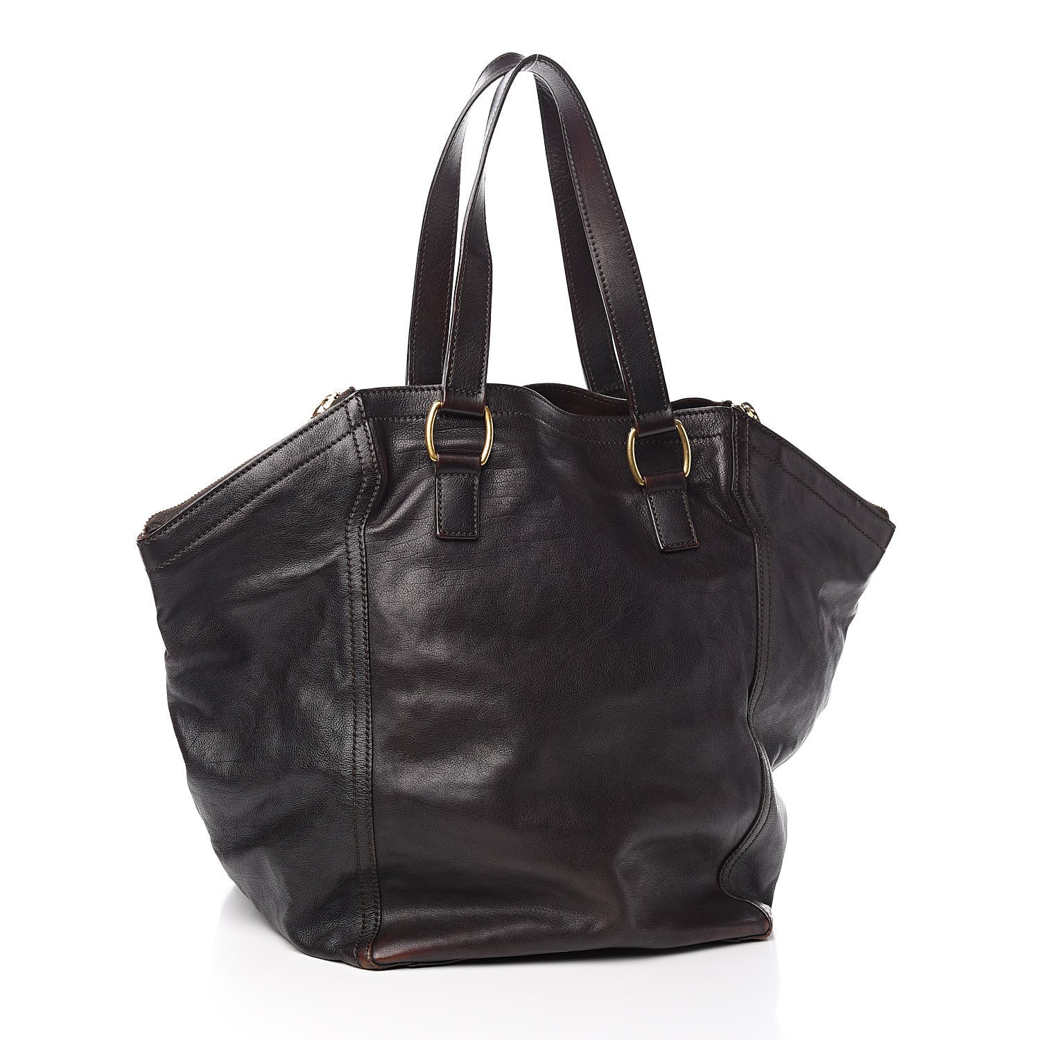 Saint Laurent Calfskin Medium Downtown Brown 3 of 12