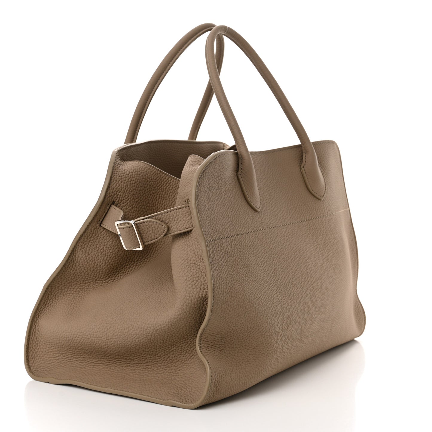 Matte Grained Calfskin Soft Margaux 15 Dark Taupe