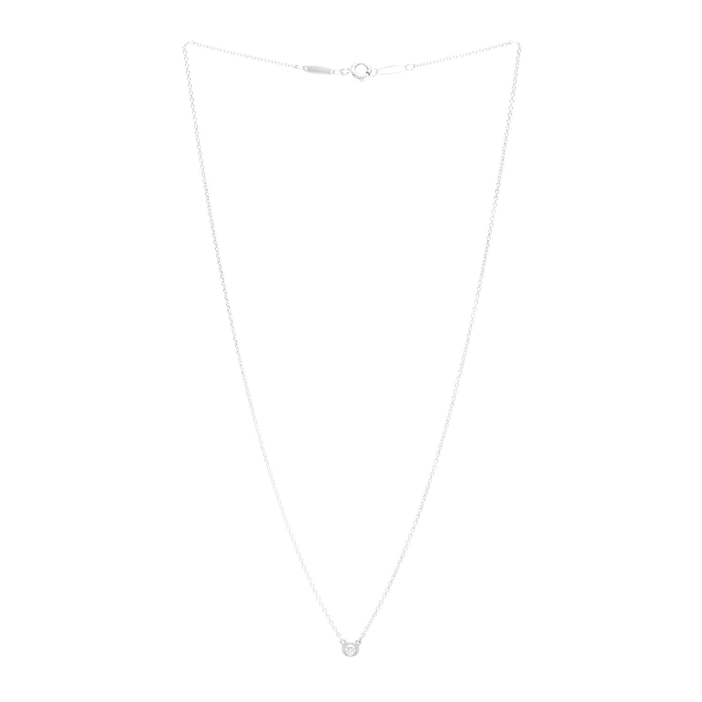 Sterling Silver Diamond .08ct Elsa Peretti Diamonds by the Yard Pendant Necklace
