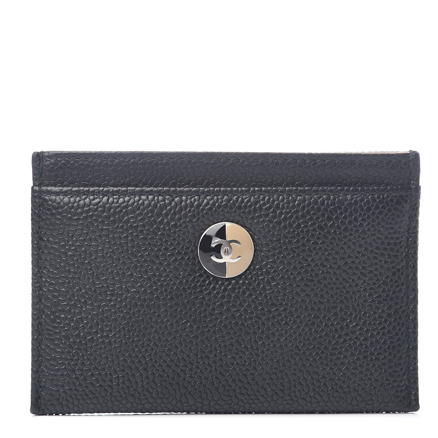Chanel Calfskin CC Button Card Holder Black 1 of 7