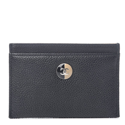 Chanel Calfskin CC Button Card Holder Black 1 of 7