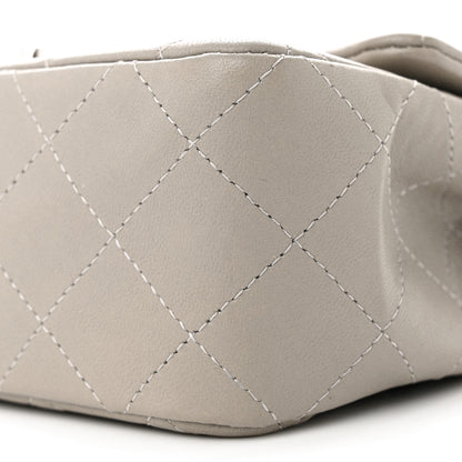 Chanel Lambskin Quilted Mini Rectangular Flap Grey 10 of 13