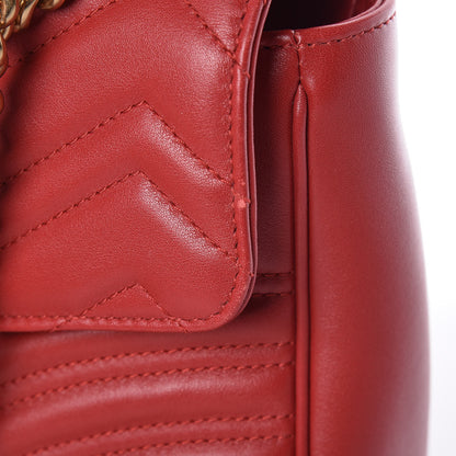 Gucci Calfskin Matelasse Medium GG Marmont Shoulder Bag Hibiscus Red 14 of 14