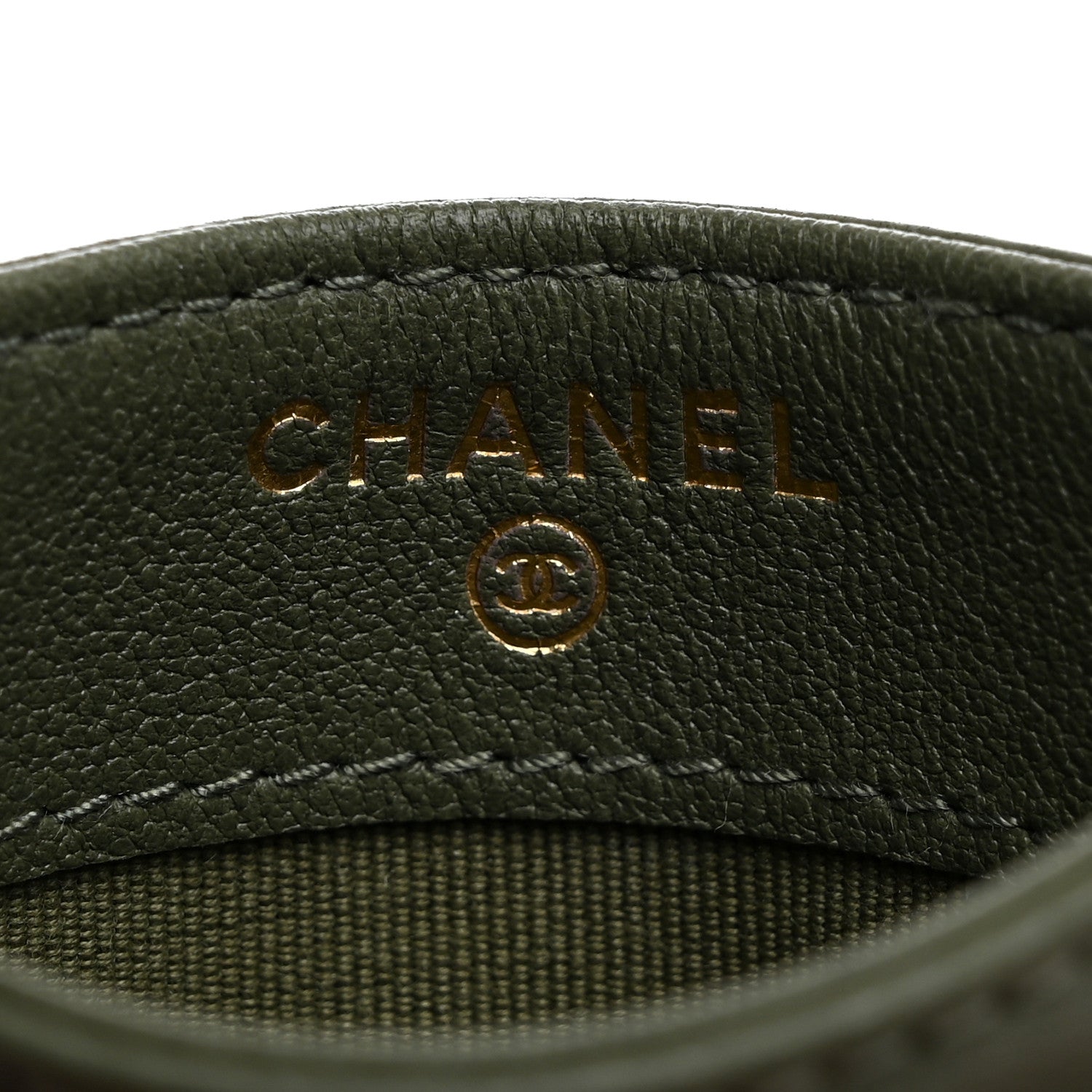 Chanel Lambskin Quilted Card Holder Khaki 6 of 9