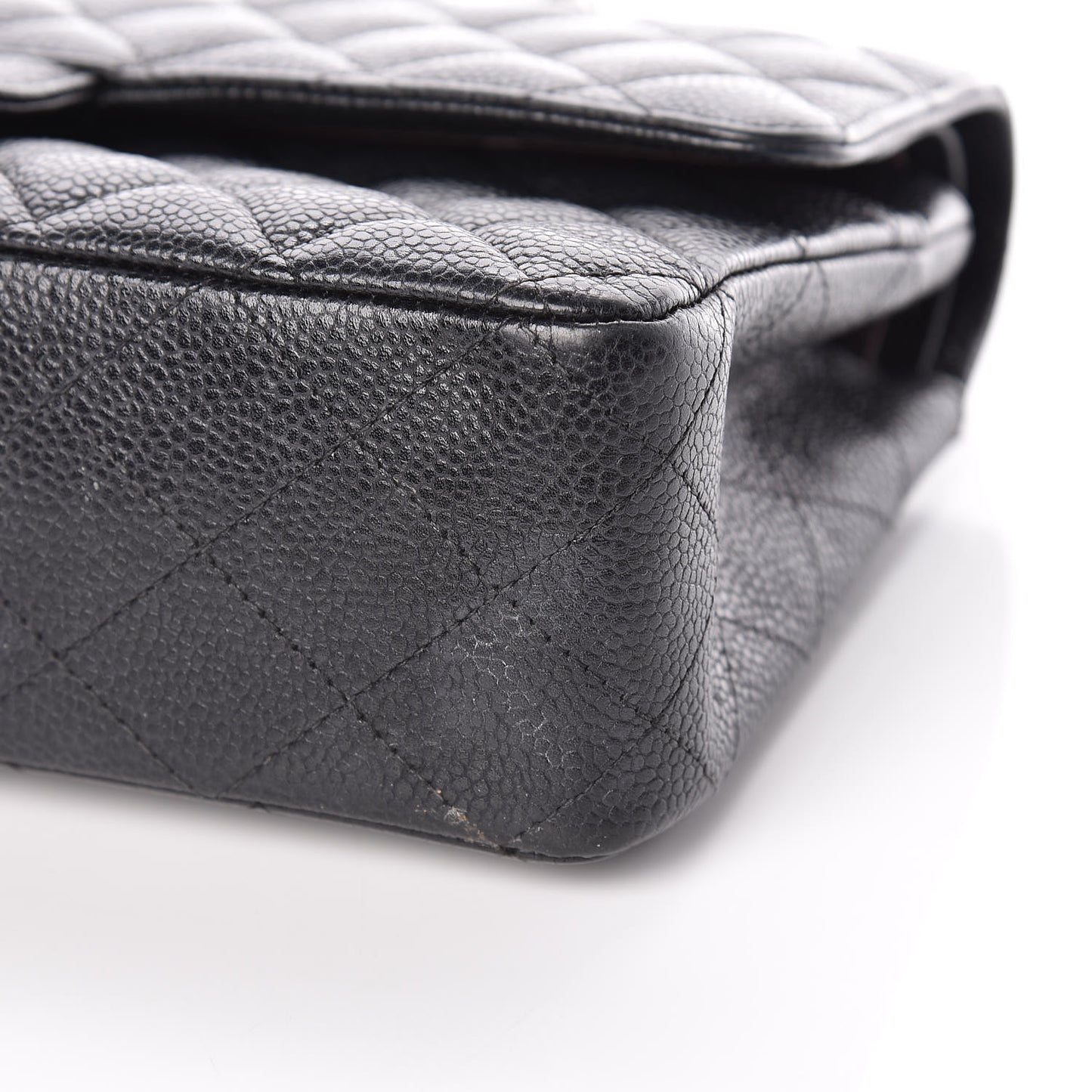 Caviar Quilted Medium Double Flap Black