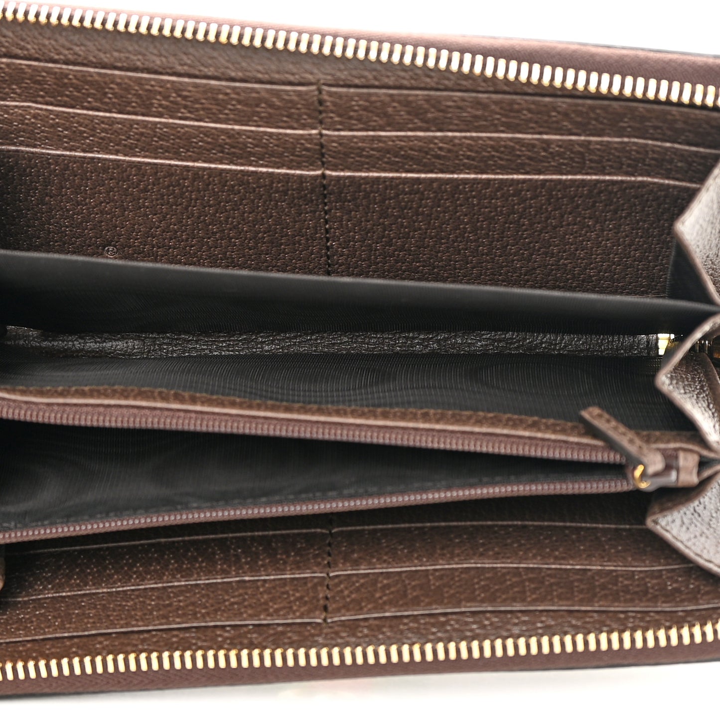 GG Supreme Monogram Web Ophidia Zip Around Wallet Brown
