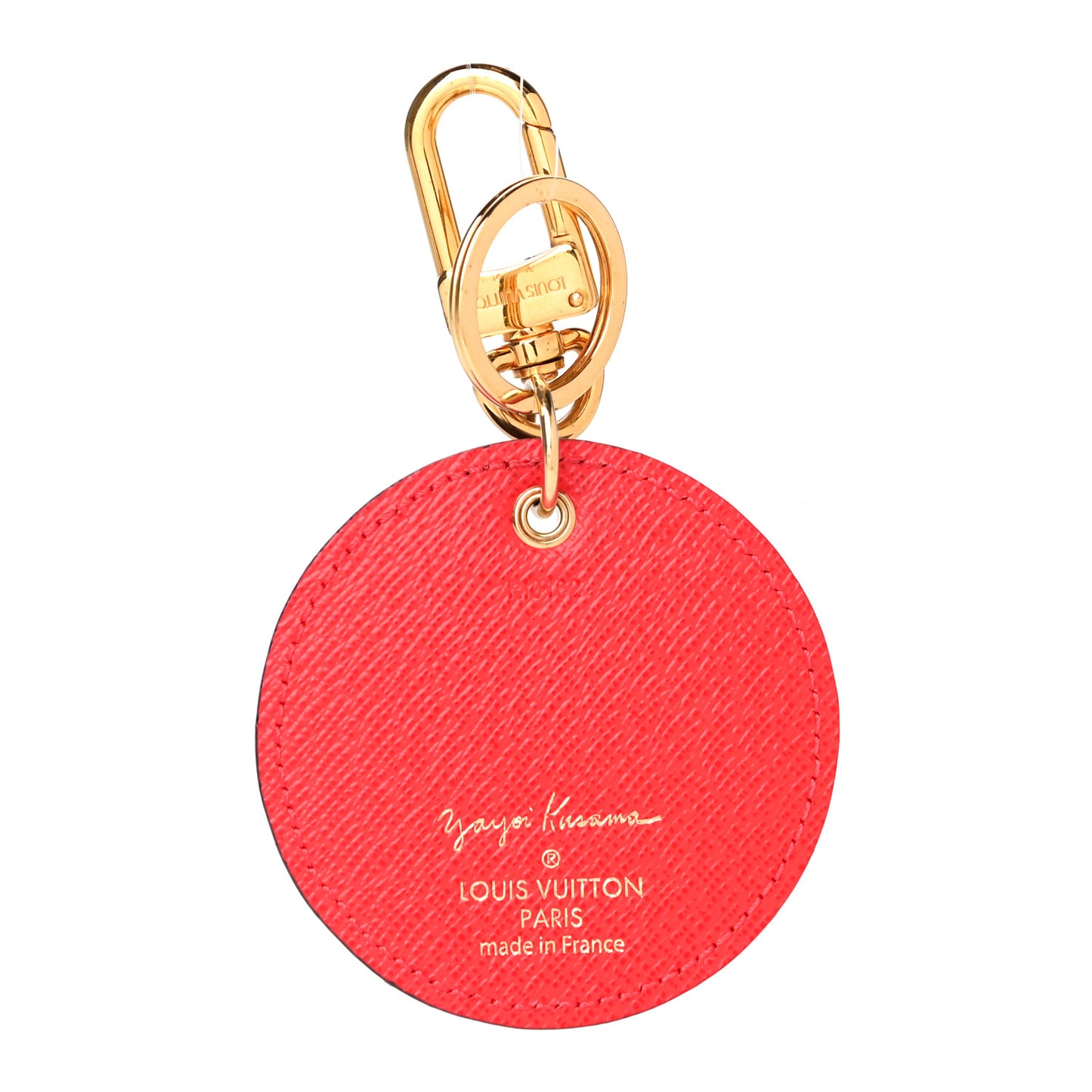 Monogram Kusama Pumpkin Dots Key Ring Red