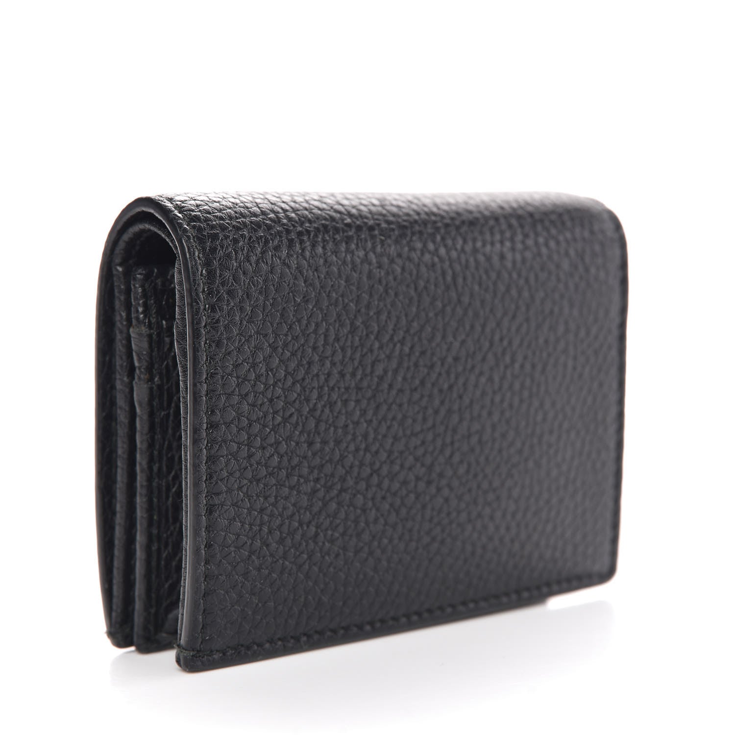 Gucci Pebbled Calfskin Animalier Tiger Card Case Black 3 of 8