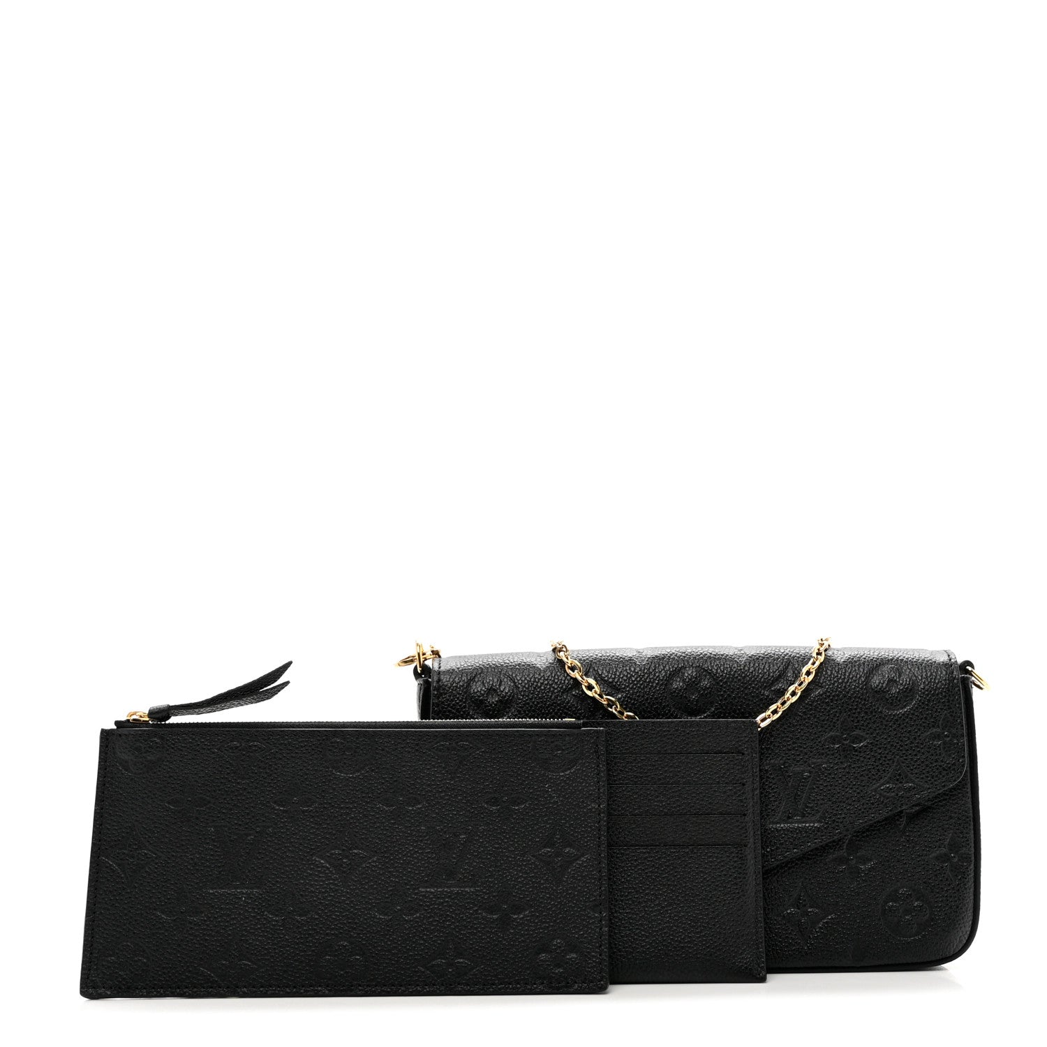Louis Vuitton Empreinte Pochette Felicie Chain Wallet Black 1 of 8