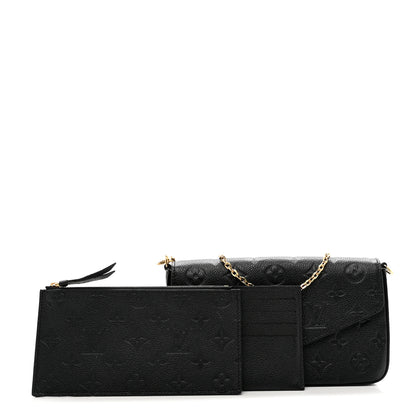 Louis Vuitton Empreinte Pochette Felicie Chain Wallet Black 1 of 8