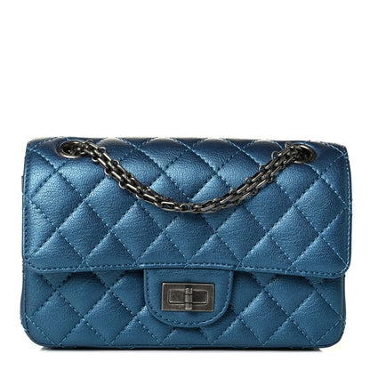 Chanel Metallic Sheepskin Quilted 2.55 Reissue Mini Flap Blue 1 of 7