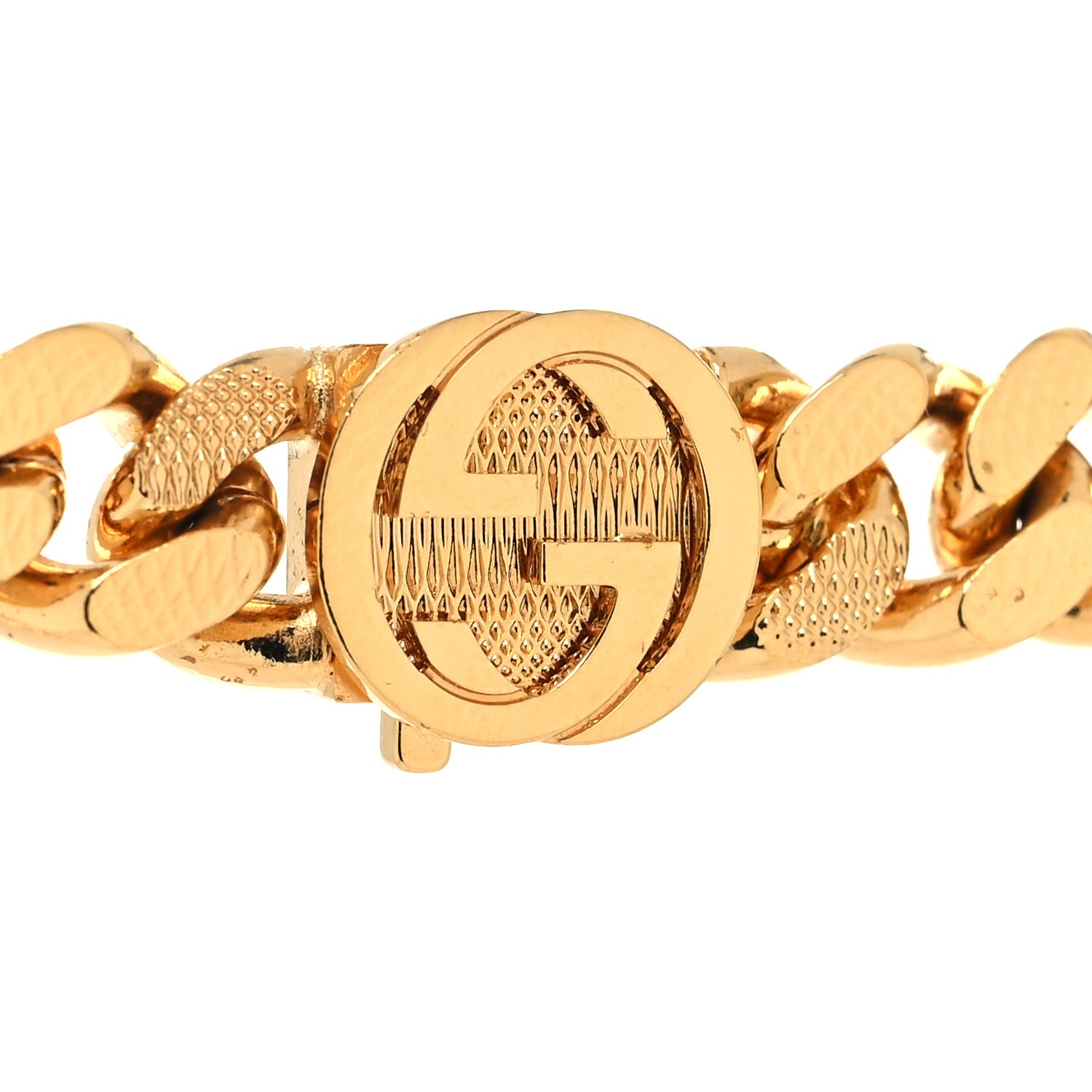 Gucci Metal Interlocking GG Chain Necklace Gold 4 of 5